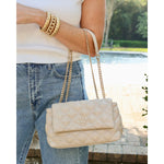 Caroline Hill Leigh Quilted Crossbody Nude
