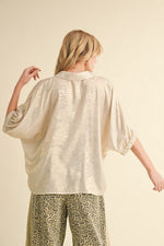 Pearl Metallic Dolman Sleeve Top