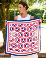 Lucy Floral Medium Scarf Navy/Red/Light Blue