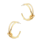GOLD KNOTTED HOOP EARRINGS