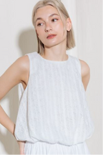 SIENNA LACE TOP WITH BUBBLE HEMLINE