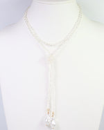 Niagara Falls Baroque Pearl Beaded Necklace- WHITE