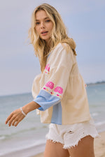 Embroidered V Neck Blouse