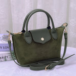 Britney Suede Double Handle Crossbody Bag - Taupe, Camel, Olive or Maroon