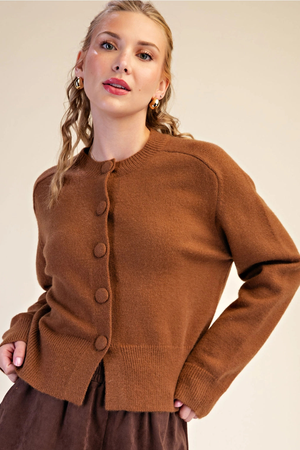 Gia Covered Button Down Sweater Cardigan