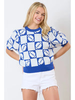 3D Embroidery Short Sleeve Football Sweater