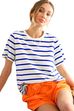 Royal Blue Striped Perfect T-Shirt