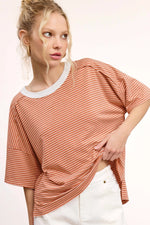 Tatum Crew Striped Top- **Autumn Orange or Royal