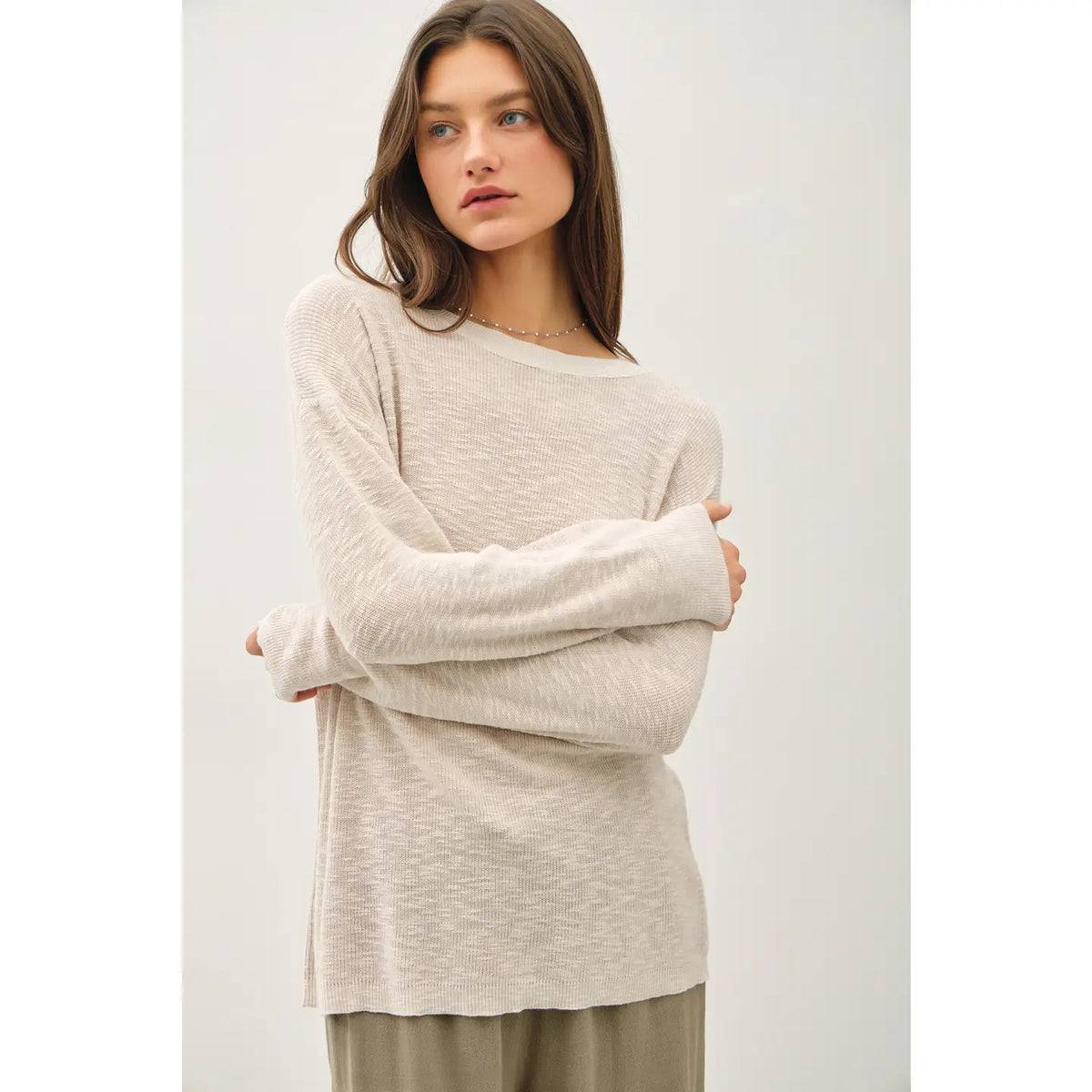 Lightweight Cotton Slub Sweater