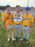 White and PinStripe Mix Media Top