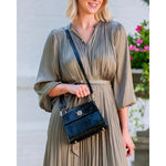 Vivienne Handbag Black Patent Crossbody by Caroline Hill