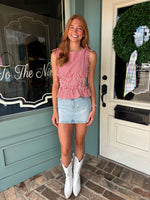 Lala Gingham Top - Red