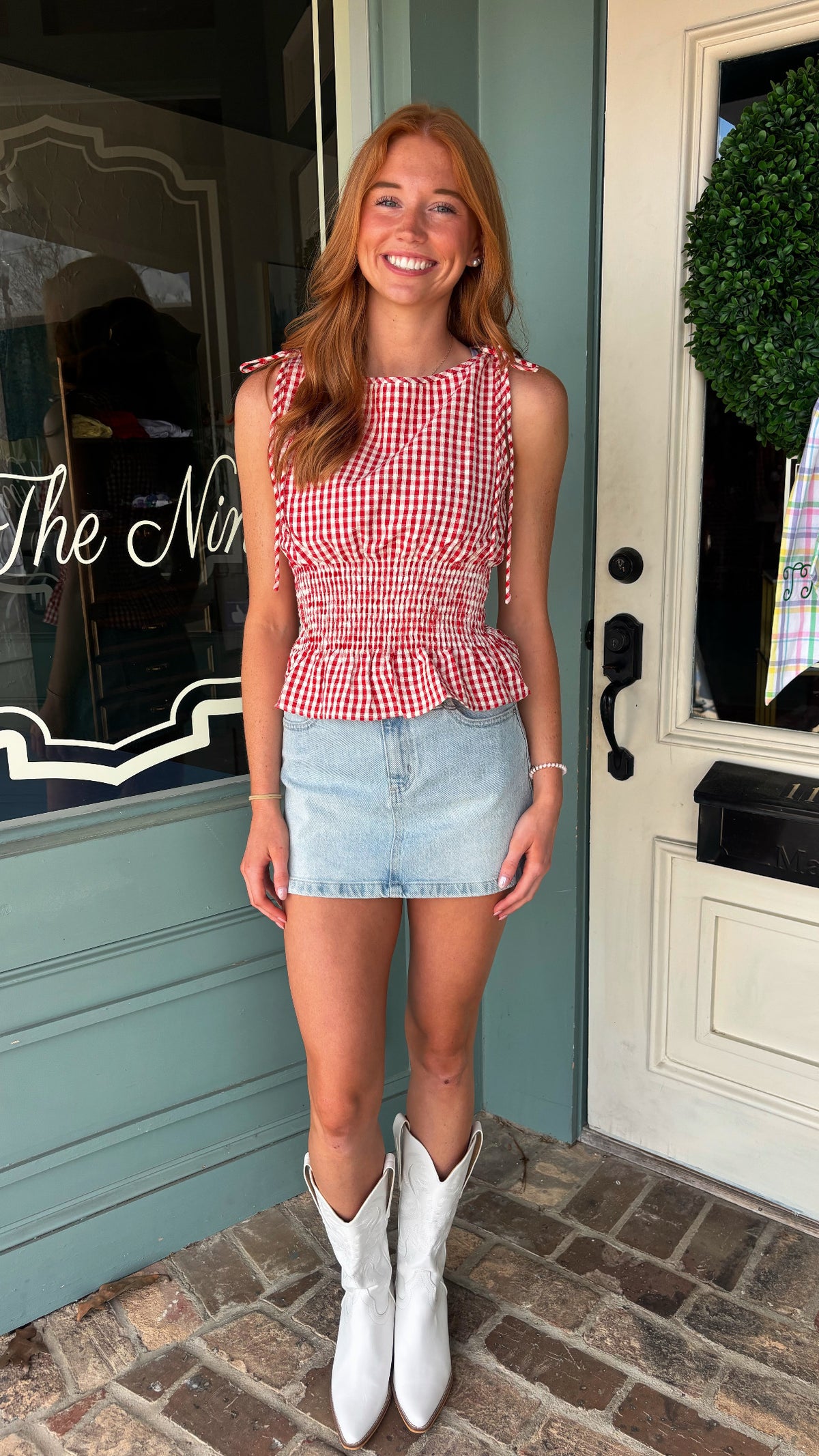 Lala Gingham Top - Red