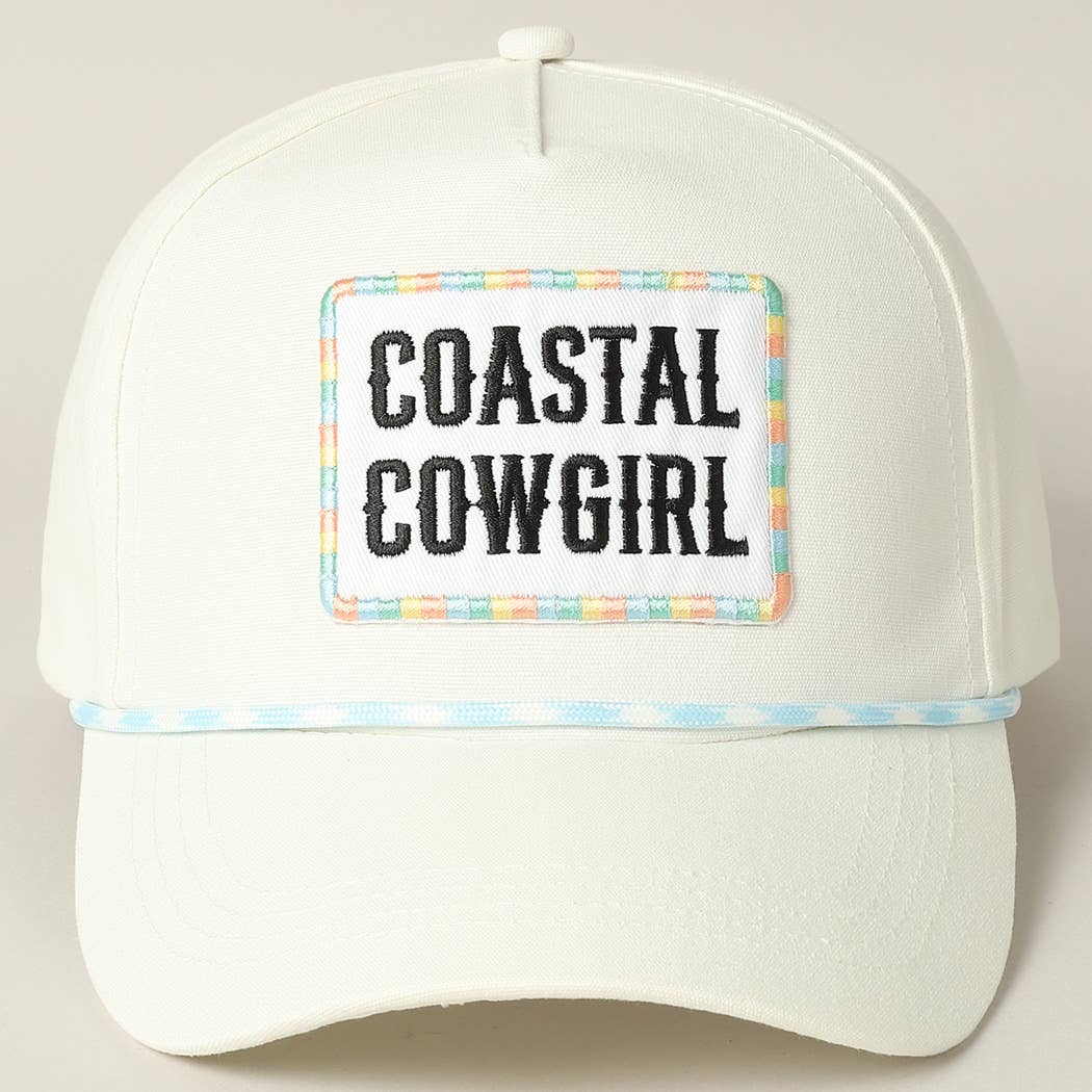 Coastal Cowgirl Embroidery Patch Trucker Hat