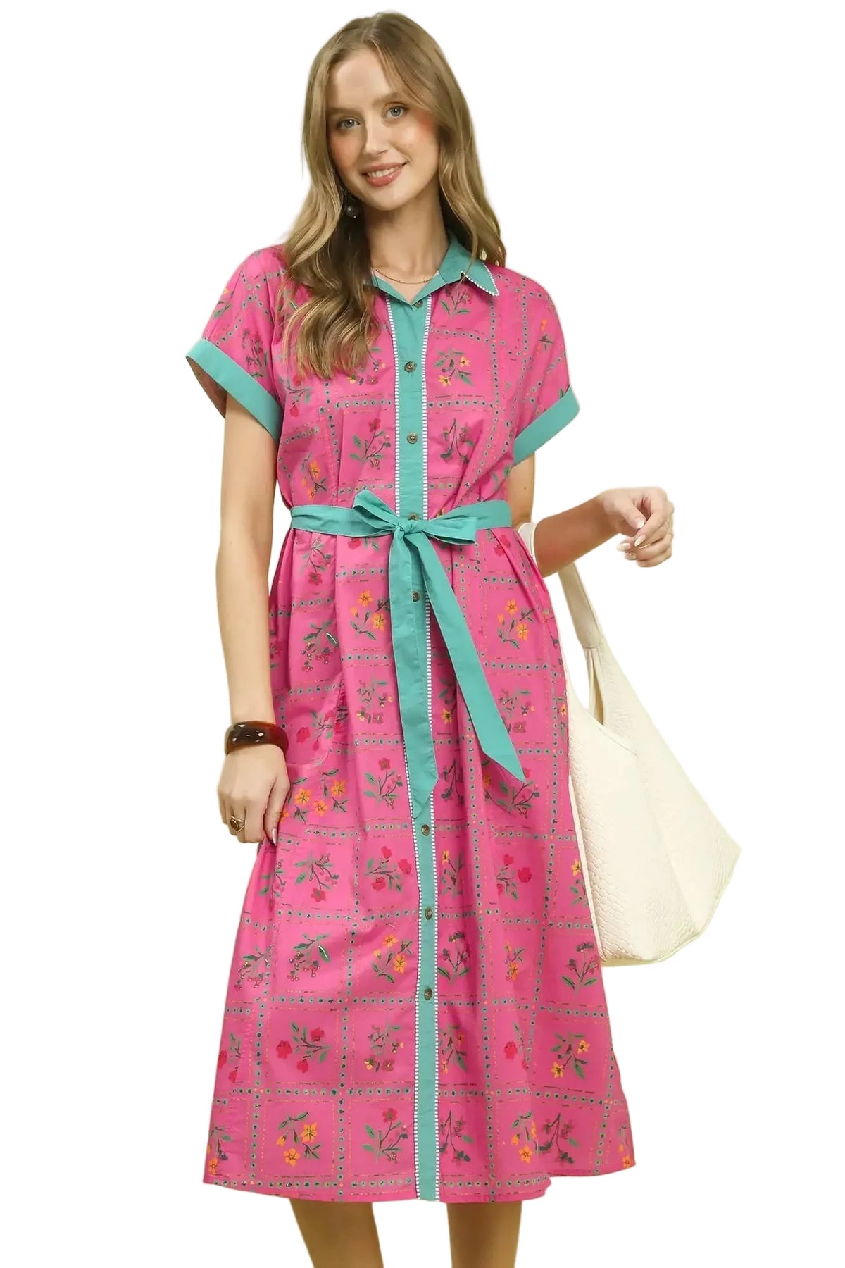 Peony Mix Button Front Midi