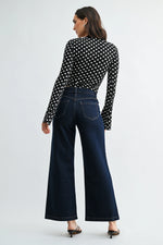 Just USA Mini Flap Pocket Wide Leg - Dark Denim -