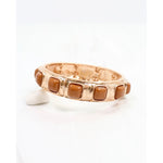 Allie Hammered Gold Stretch Bracelet Taupe