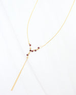 Merida Beaded Tassel Necklace -Garnet