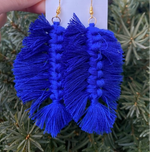 Royal or Teal** Macrame Leaf Earrings