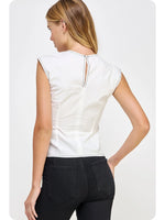 Sable Ruching Detail Sleeveless Top** Black or White