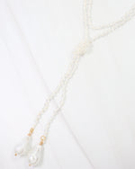 Niagara Falls Baroque Pearl Beaded Necklace- WHITE
