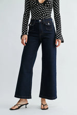 Just USA Mini Flap Pocket Wide Leg - Dark Denim -