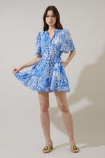 GRACEN FLORAL MINI DRESS WITH CINCH TIE WAIST (XS-XL)
