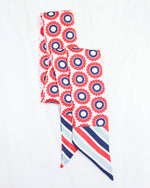 Lucy Floral Skinny Scarf - Red Navy
