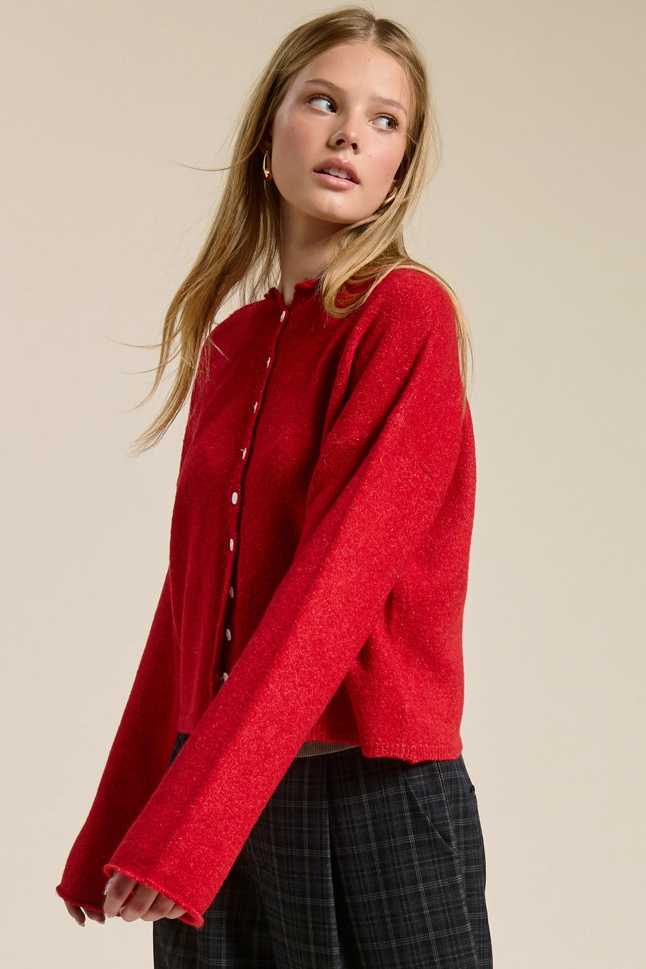 Emmie Button Down Cardigan *available in Baby Blue 🩵or Red❤️