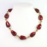 Giana Swirl Beaded Necklace Garnet