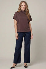 Eggplant Soft Mock Neck Top