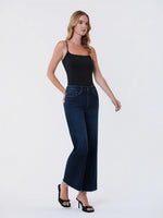 Olivia High Rise Dark Wash Ankle Wide Leg Jeans by Vervet