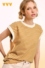 Nautical Cap Sleeve Striped Top
