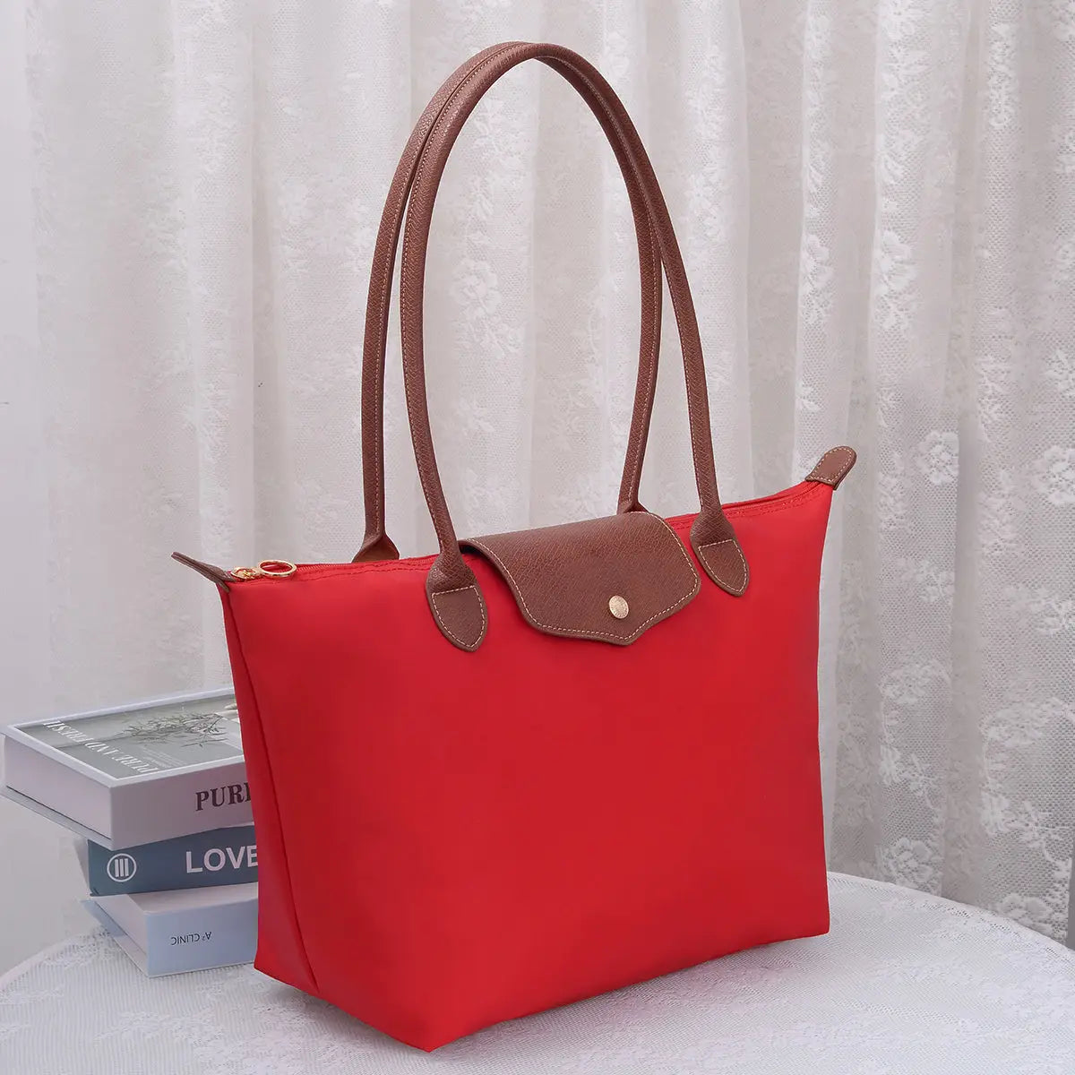 Dorian Nylon Tote - Red or Black