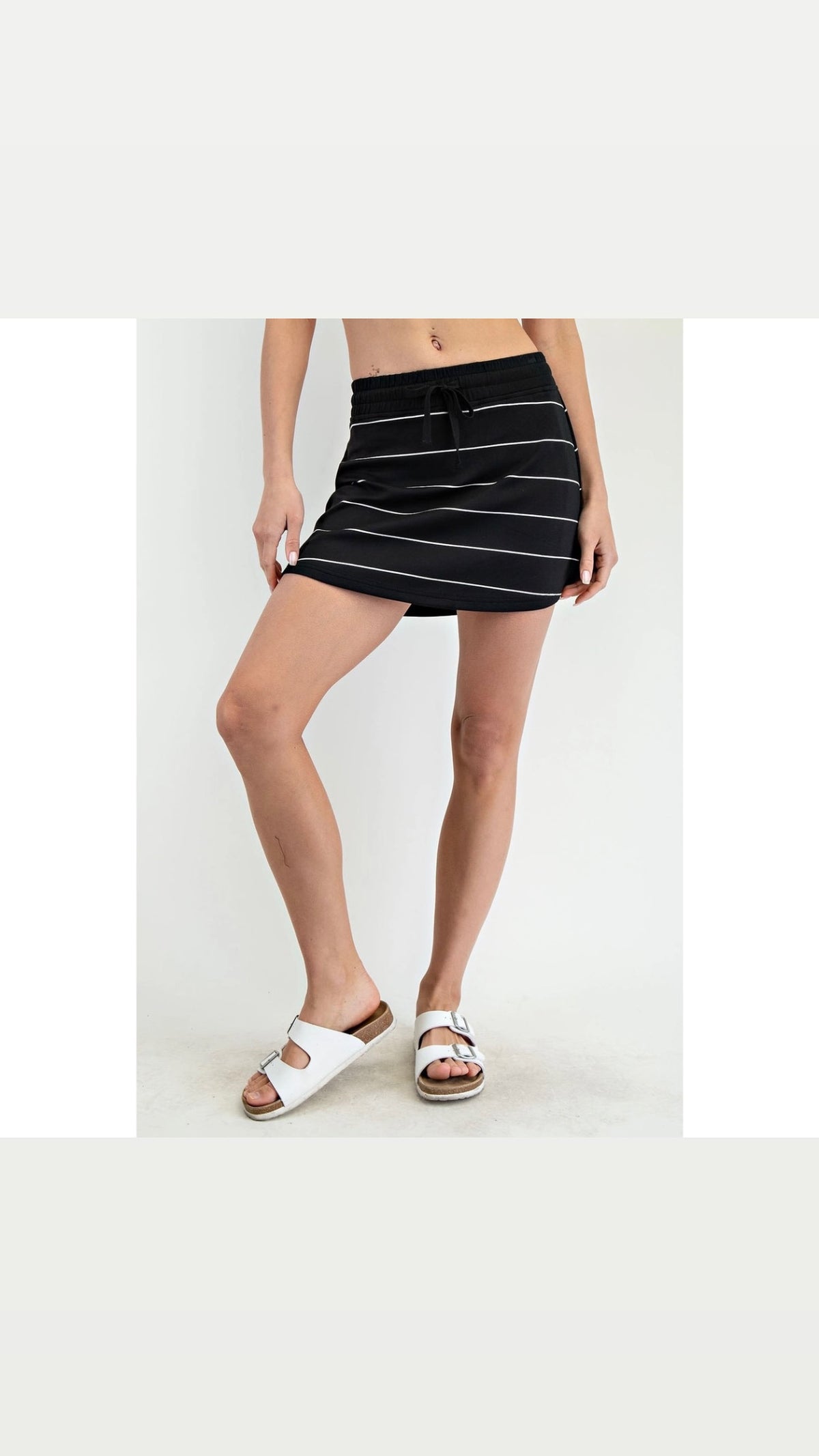 RAE MODE BUTTER SOFT STRIPED SKORTS * Black with White Stripe or White with Black Stripe