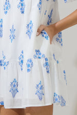 YILA FLORAL KUNA TIERED MINI DRESS with SIDE POCKETS