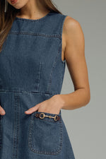 Darling Denim Midi with Horsebit Pocket Detail