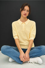 Slub Knit Button Up Henley Top