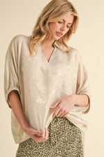 Pearl Metallic Dolman Sleeve Top