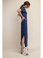 Rae Mode Butter Soft Navy/White Stripe Modal Scuba Maxi