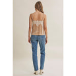 Elevated Eyelash Velvet Cami- Champagne