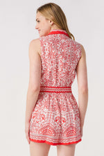 Red Bandana Wrap Tie Waist Romper ( XS-L) by Skies are Blue