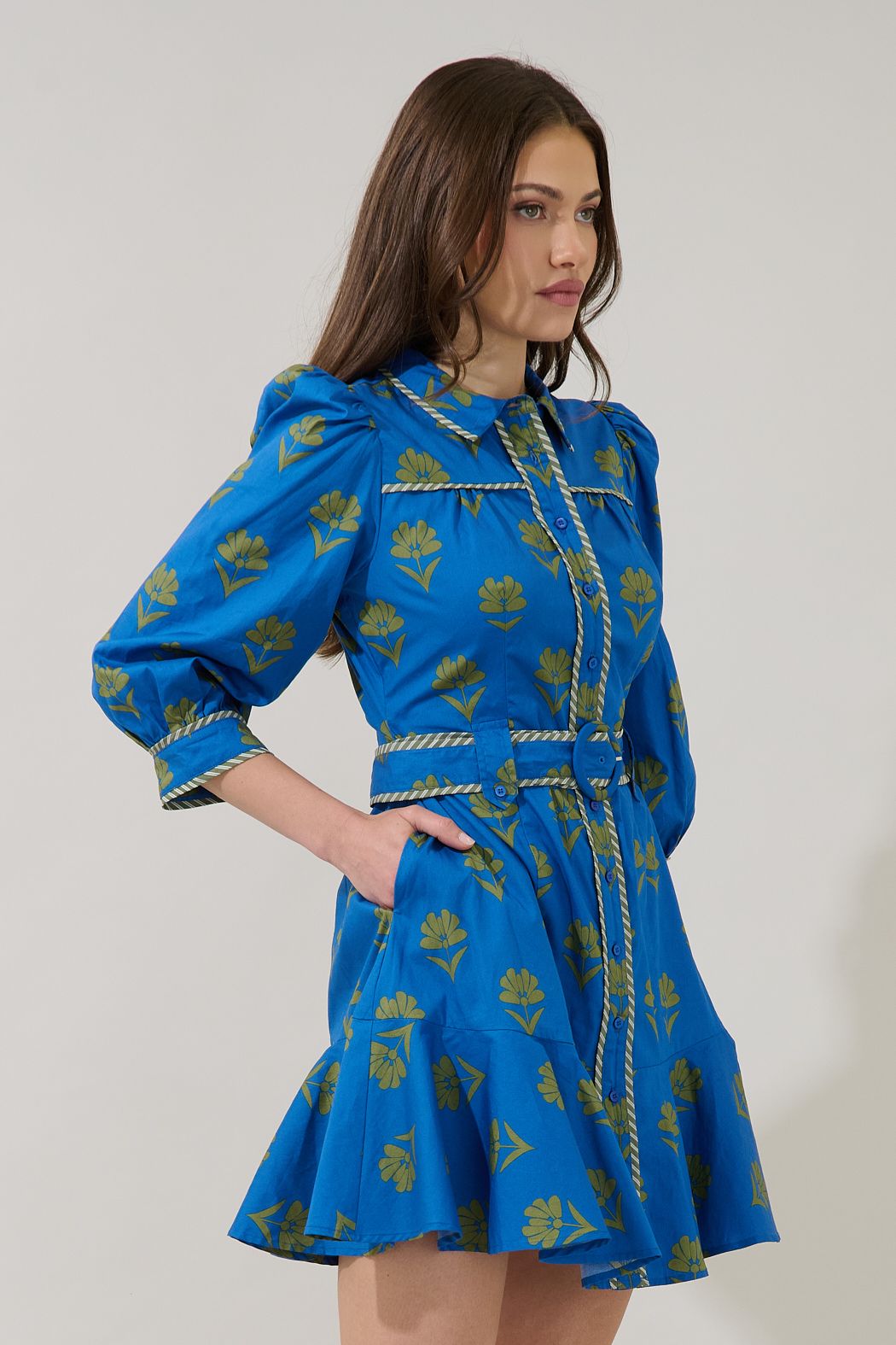 Harrah Button Down Countryside Mini Dress ( XS-XL)