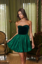 Jasey Mix Media Mini Dress- Emerald