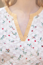 Floral Textured Puff Sleeve Top