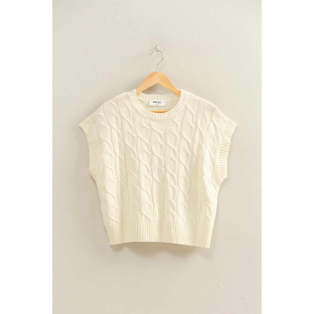 Sleeveless Oversized Cable knit Sweater Vest * Sage or Cream