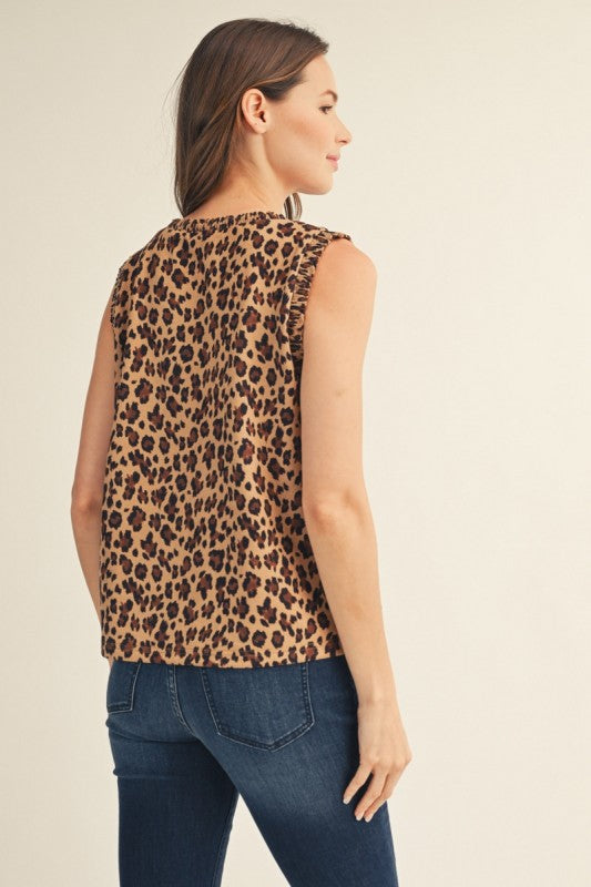 Addie Leopard Faux Suede Tank