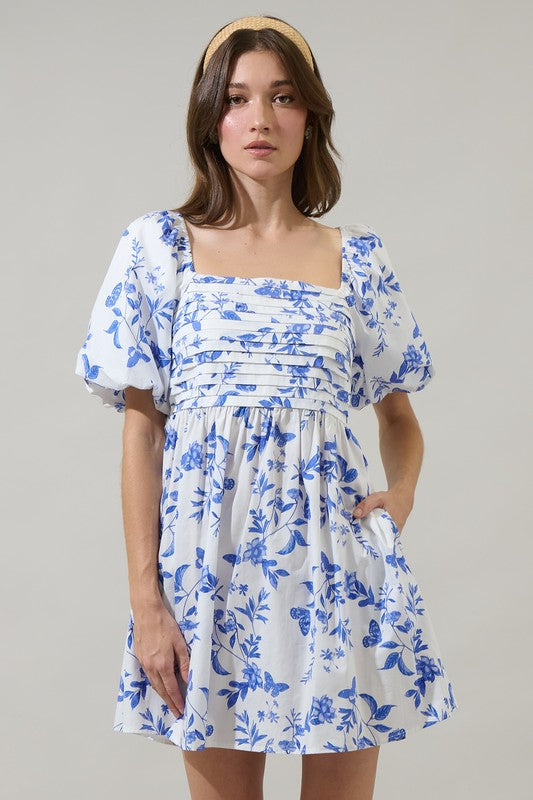 Leya Floral Truth Be Told Pleated Mini Dress