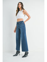 JBD OVER THE BOOT WIDE LEG DARK DENIM WITH SLANT SIDE SEAM