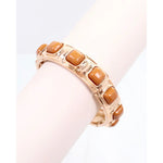 Allie Hammered Gold Stretch Bracelet Taupe